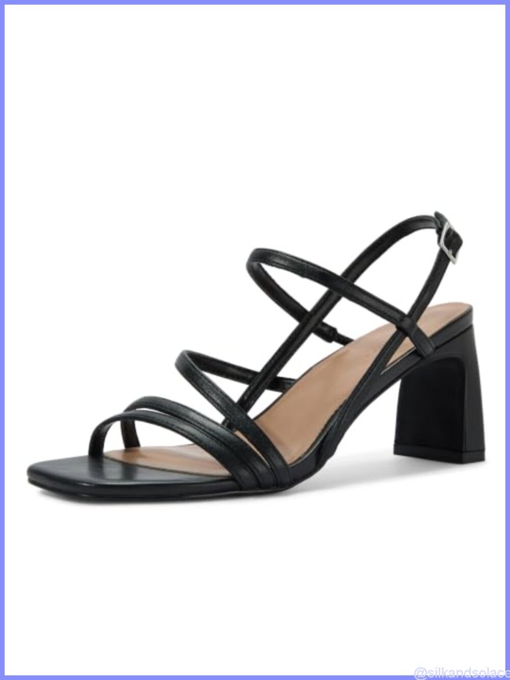 Women's Dressy Strappy Block Heels Square Open Toe Slingback